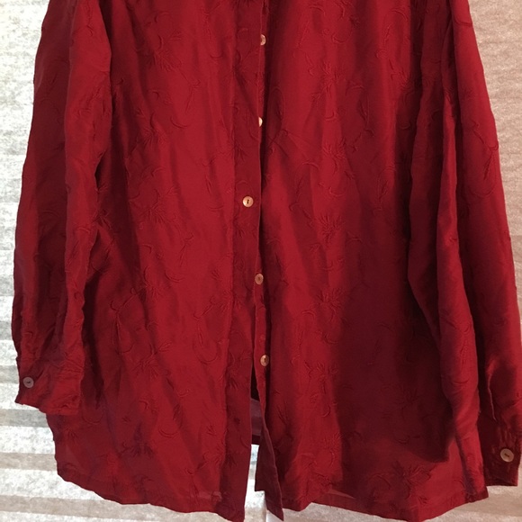Button Down Silk Blouse Top. Size 1x. Anne Carson - Picture 2 of 5